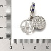 Rack Plating Alloy Rhinestone European Dangle Charms PALLOY-A009-02P-3