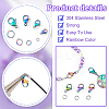 304 Stainless Steel Lobster Claw Clasps with Open Jump Rings STAS-PH0005-98-4