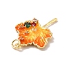 Autumn Theme Rack Plating Brass Micro Pave Cubic Zirconia Pendants KK-M230-19G-4