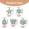 10Pcs 5 Styles Synthetic Turquoise Pendants TIBEP-TA0001-13-3
