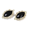 Natural Obsidian Faceted Horse Eye Links G-B126-02G-07-2