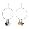 Butterfly Glass Dangle Earrings EJEW-JE05836-1