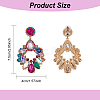 3 Pairs 3 Colors Rhinestone Twist Oval Dangle Stud Earrings EJEW-AN0001-04-2