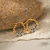 Stainless Steel Two Tone Round Hoop Earrings LS-FN9232-1