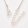 Brass Round Snake Chain Necklaces X-MAK-T006-11A-RG-2