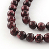 Dyed Natural Sesame Jasper Round Beads Strands X-G-R342-8mm-11-2