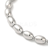 Non-Tarnish 304 Stainless Steel Oval Ball Chain Bracelets for Women BJEW-C046-01P-2