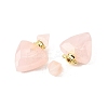 Natural Rose Quartz Perfume Bottle Pendants G-L623-10G-01-2