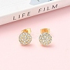 Round Brass Micro Pave Clear Cubic Zirconia Stud Earrings EJEW-Z144-10G-1