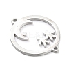 Non-Tarnish 304 Stainless Steel Hollow Connector Charms STAS-P332-09P-2