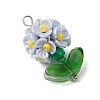 Glass Seed Beaded Flower Pendants PALLOY-MZ00521-03-3