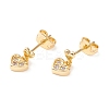 Cubic Zirconia Heart Dangle Stud Earrings EJEW-I263-01G-1