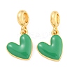 Rack Plating Alloy Enamel Heart European Dangle Charms FIND-B034-20G-03-1