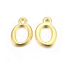 Golden Plated Alloy Letter Pendants PALLOY-J718-01G-O-1