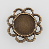 Flower Alloy Cabochon Settings X-PALLOY-N0088-33AB-NF-5