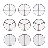 3 Style 2/3/4 Compartments Empty Round Iron Eyeshadow Replacement Box FIND-FH0007-33-1