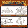 4Pcs 4 Style Halloween Alloy Claw Hair Clips for Women Girls AJEW-TA0001-90-4