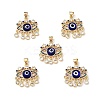 Lampwork Evil Eye Pendants with Colorful Cubic Zirconia ZIRC-L102-13G-04-1