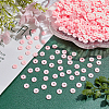 10 Strands Flat Round Handmade Polymer Clay Beads CLAY-PH0001-44W-4
