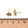 Flower Brass Micro Pave Cubic Zirconia Stud Earring Findings KK-B152-01A-G-2