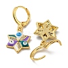 Real 18K Gold Plated Brass Dangle Leverback Earrings EJEW-A033-19G-01-2