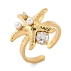 304 Stainless Steel Micro Pave Cubic Zirconia Plastic Pearl Cuff Rings RJEW-D310-02A-G-4