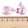 Transparent Epoxy Resin Whale with Bowknot Decoden Cabochons CRES-M034-04A-3