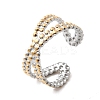 Adjustable 304 Stainless Steel Cuff Rings for Women RJEW-B150-01GP-10-4