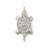 Brass Pave Clear Cubic Zirconia Sea Animal Connector Charms X-KK-N254-128P-1