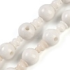 Natural White Jade 3-Hole Guru Beads Strands G-H064-E03-01-1