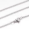 Tarnish Resistant 304 Stainless Steel Rolo Chain Necklaces STAS-G083-55P-1