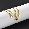 Brass Micro Pave Cubic Zirconia Multi-strand Charm Bracelets BJEW-U020-15G-2