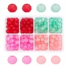 4 Strands 4 Colors Spray Painted Glass Beads Strands FGLA-PH0001-02-1