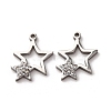 304 Stainless Steel Clay Rhinestone Pendants STAS-P406-17I-P-1