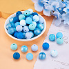 80Pcs 8 Colors Round Food Grade Eco-Friendly Silicone Focal Beads SIL-TA0001-95A-6