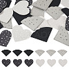 24Pcs 4 Styles PU Leather Fan/Heart Bookmarks AJEW-TA0002-55-1