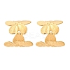 Flower with C-Shaped 304 Stainless Steel Stud Earrings for Women EJEW-A131-01B-G-4