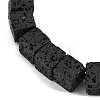 Natural Lava Rock Beaded Stretch Bracelets for Men Women BJEW-G727-01B-2