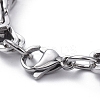 Unisex 201 Stainless Steel Byzantine Chain Bracelets BJEW-E372-01C-4