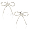 Plastic Imitation Pearl Bowknot Shoe Charms DIY-WH20002-152D-6