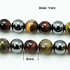 Natural Tiger Iron & Synthetic Hematite Beads Strands G-H1581-6mm-2