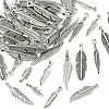 60Pcs Tibetan Style Alloy Feather Pendants TIBEP-FS0001-21-2