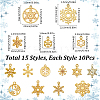 150Pcs 15 Styles Alloy Pendants FIND-SC0012-03-2