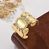 Brass Cuff Rings for Women RJEW-B119-10G-1