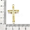 Brass Micro Pave Clear Cubic Zirconia Religion Cross Connector Charms KK-Z100-22G-05-3