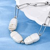 304 Stainless Steel Paperclip Chain Bracelets for Women BJEW-A036-02P-3