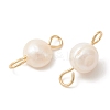 Natural Cultured Freshwater Pearl Connector Charms PALLOY-YW0001-52-2