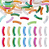 50Pcs UV Plating Transparent Rainbow Iridescent Acrylic Beads OACR-TA0004-19-2