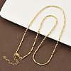 2MM Round Dog Bone Shape Brass Link Chain Necklaces for Women NJEW-K271-17G-1