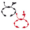 2Pcs 2 Colors  Adjustable Braided Nylon Cords Bracelet Making AJEW-TA0001-51-1